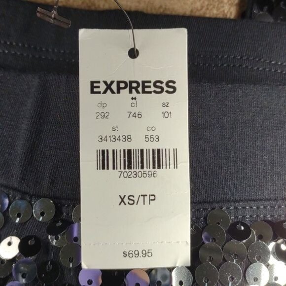 NWT Express All Over Sequin Holiday Party Club Whimsigoth Festival  Pants - Picture 9 of 9